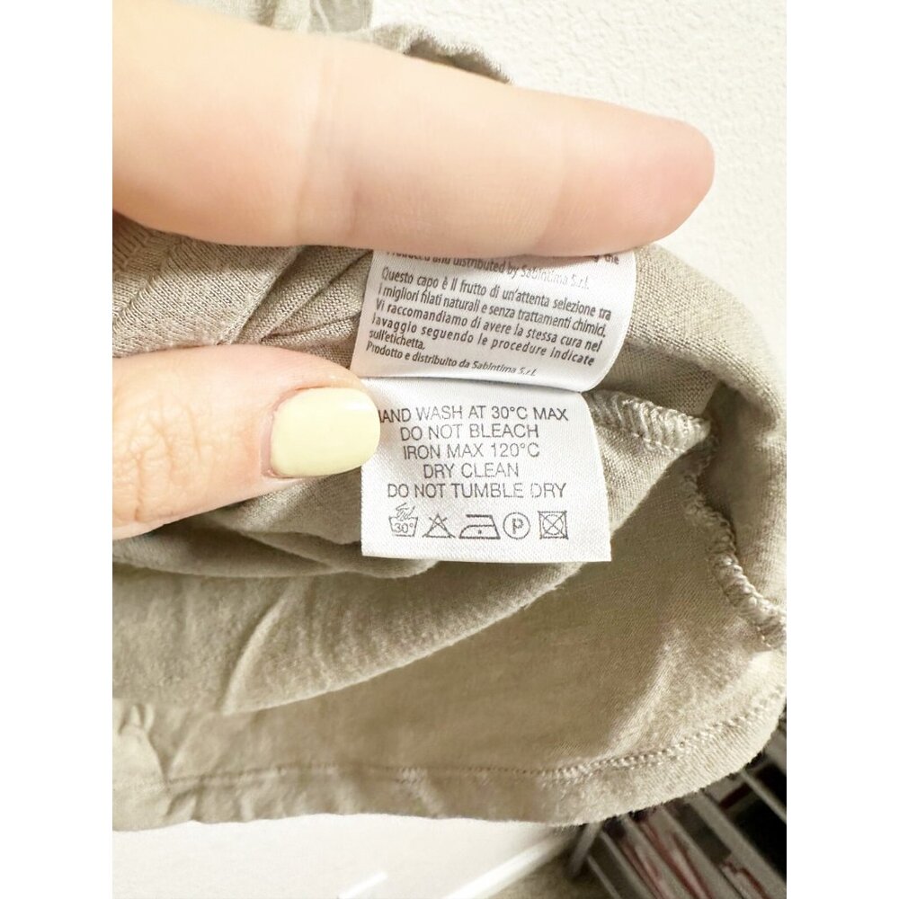 Purotatto I'm A Milk T-Shirt Long Sleeve Boat Neck Made In Italy Sand Size 42 - Picture 5 of 8